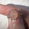 3 ct Vintage round Opal Solitaire ring