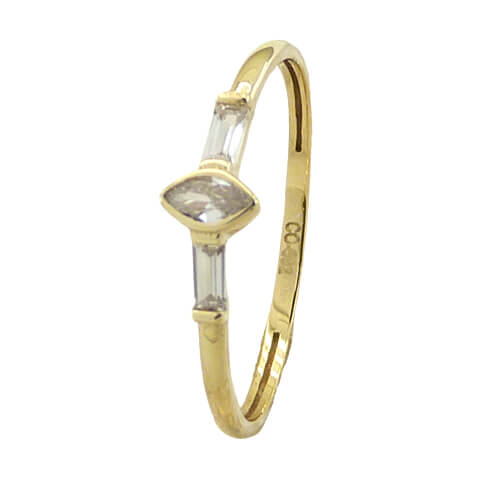 Baguette Marquise white topaz 18K Ring