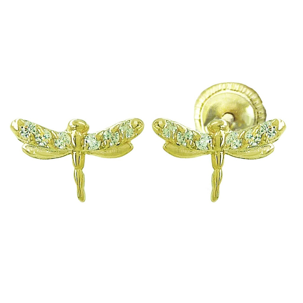 18K Gold  firefly cZ stud earrings