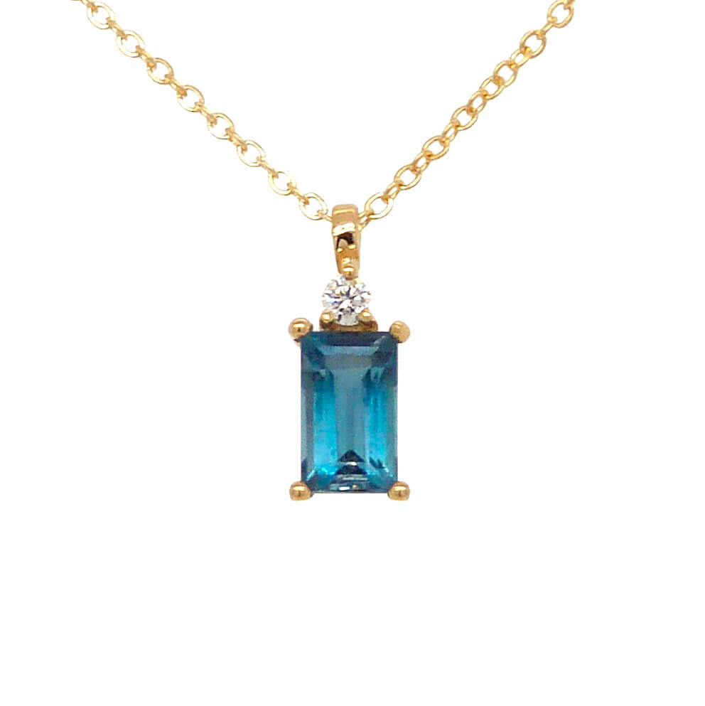 18K Princess London Blue  and white topaz necklace