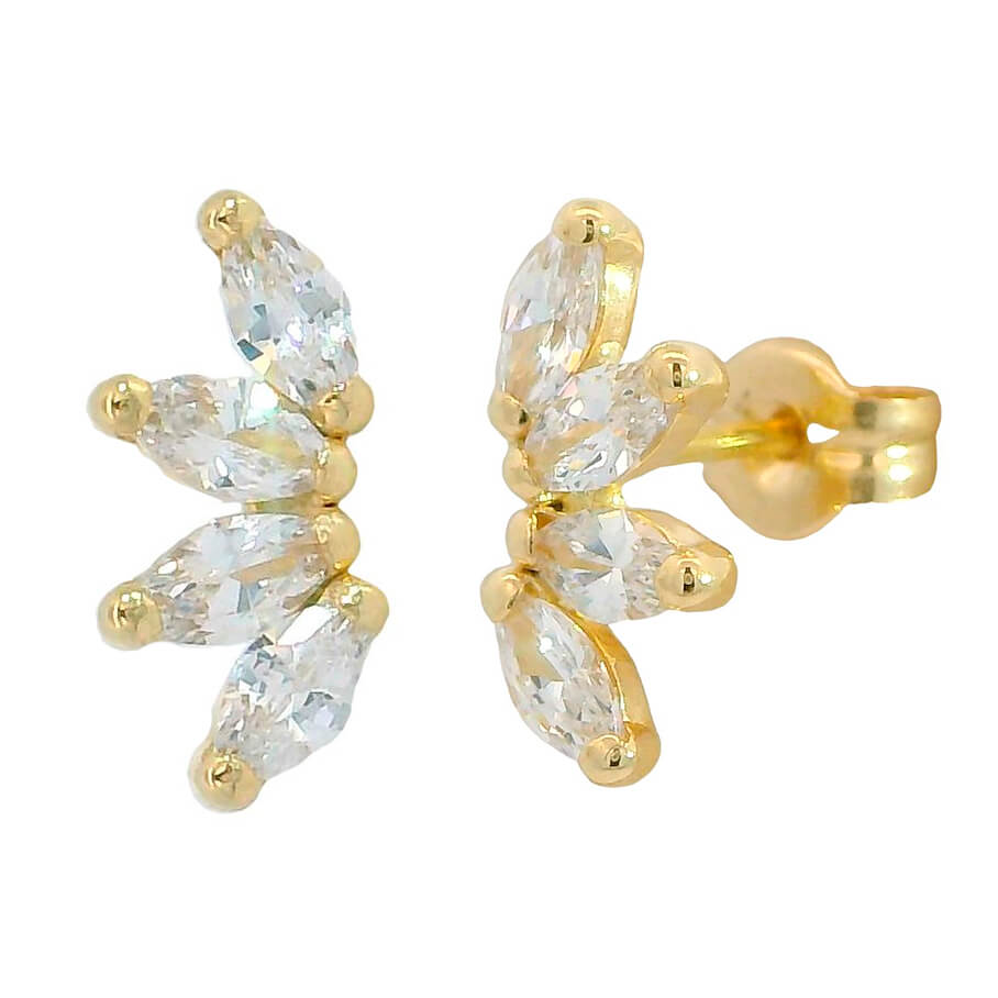 18K Marquise ear climbers