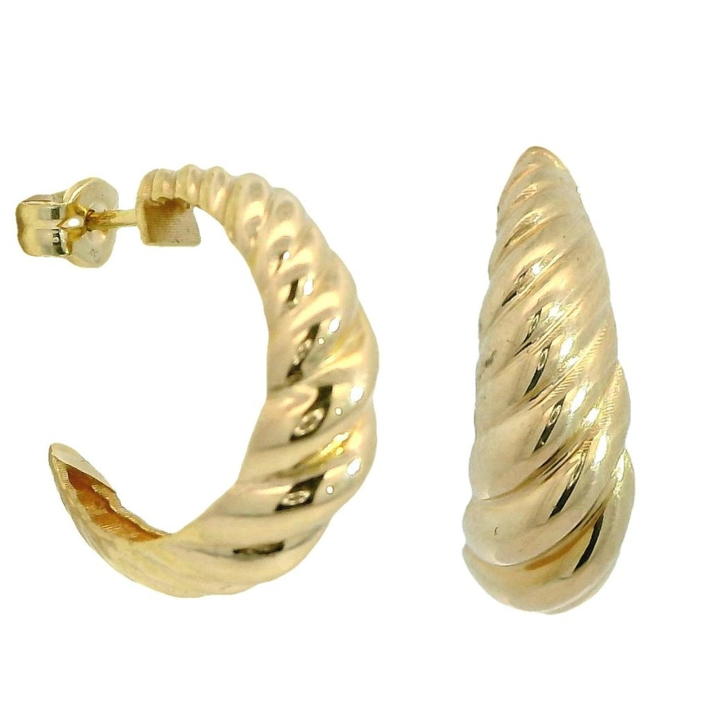 18K gold croissant earrings