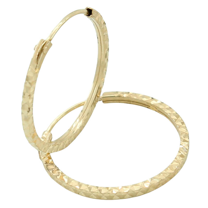 18K textured gold hoop earrings