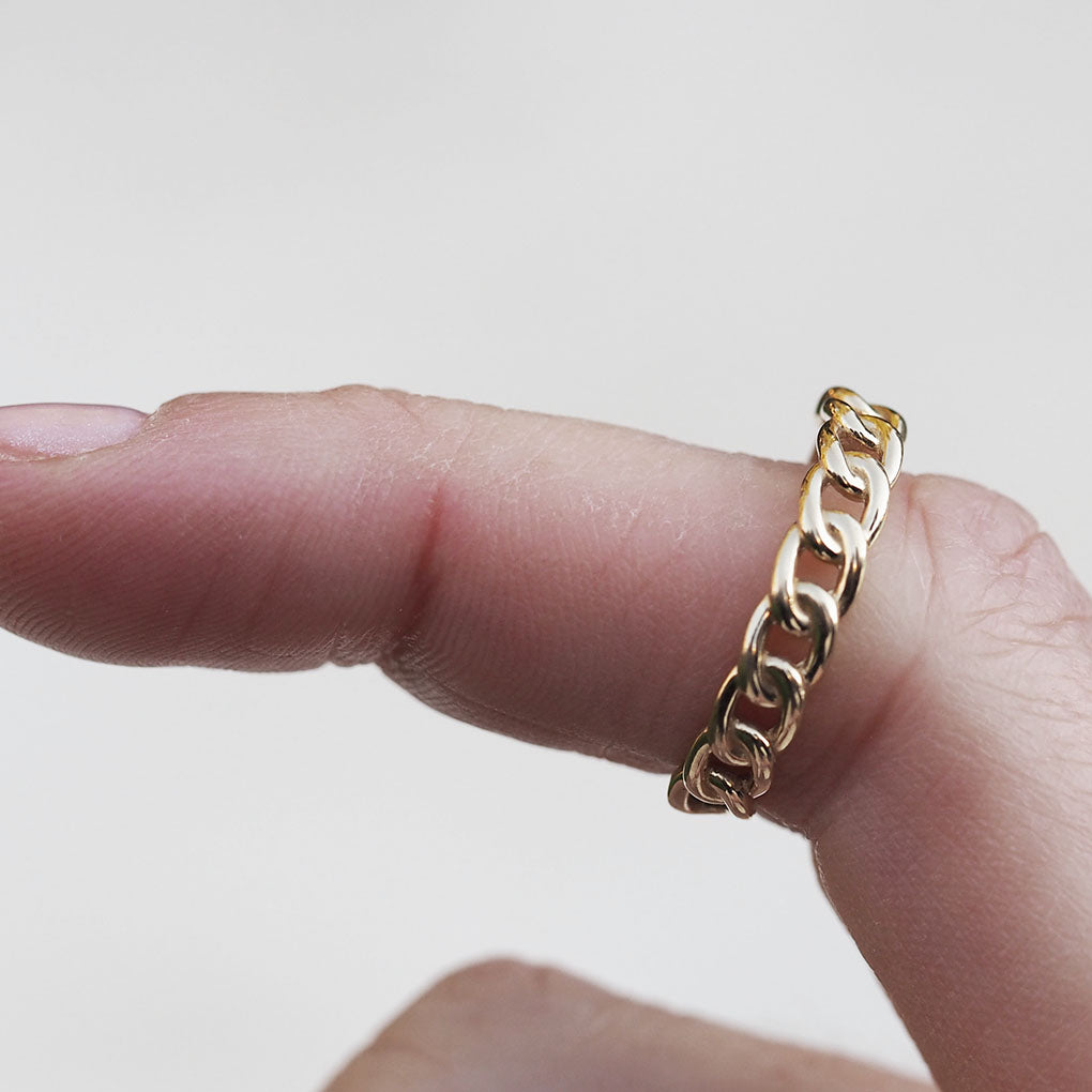 14K still Cuban Chain ring