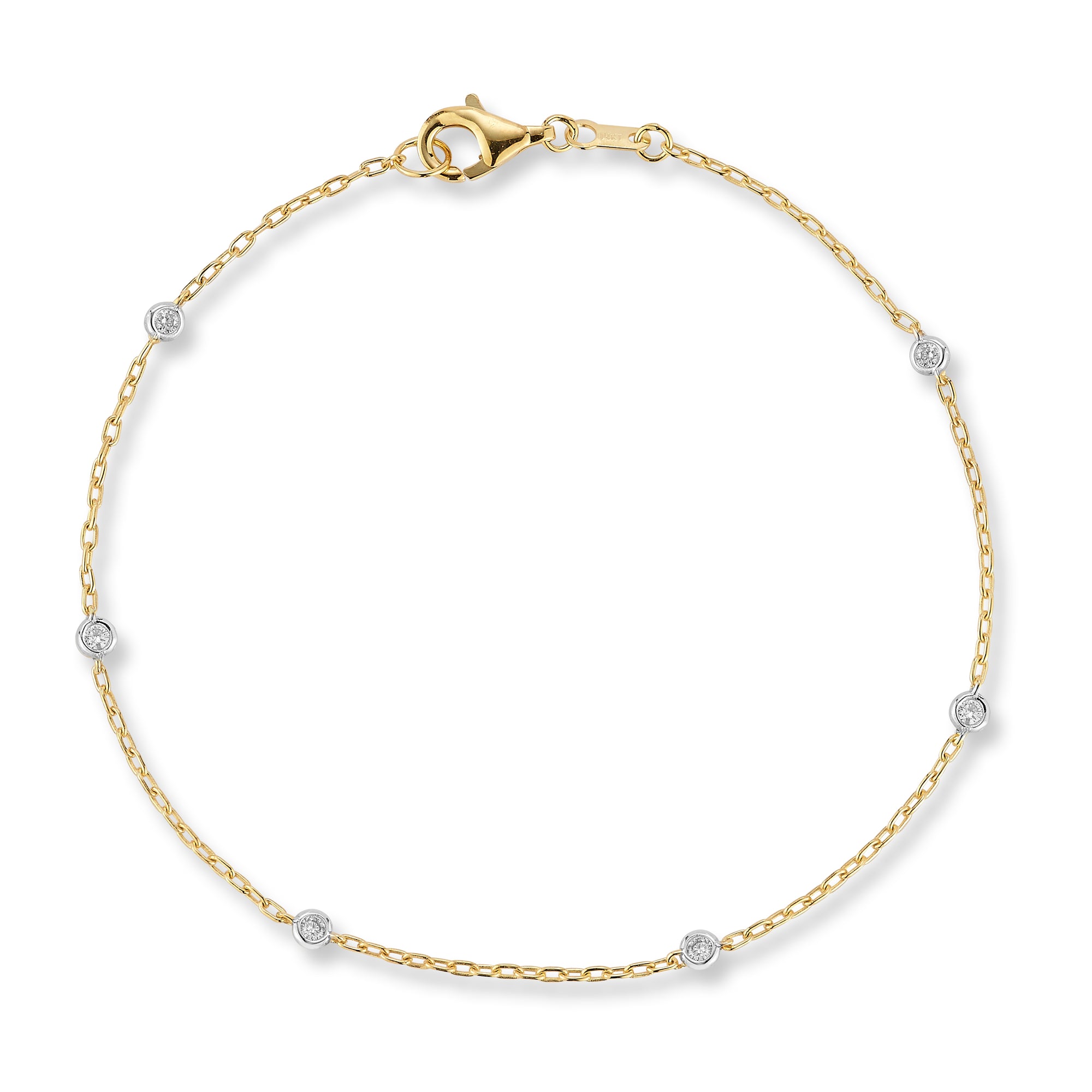 14K Gold 0.09 ct. tw. Diamond-by-the-Yard Bracelet