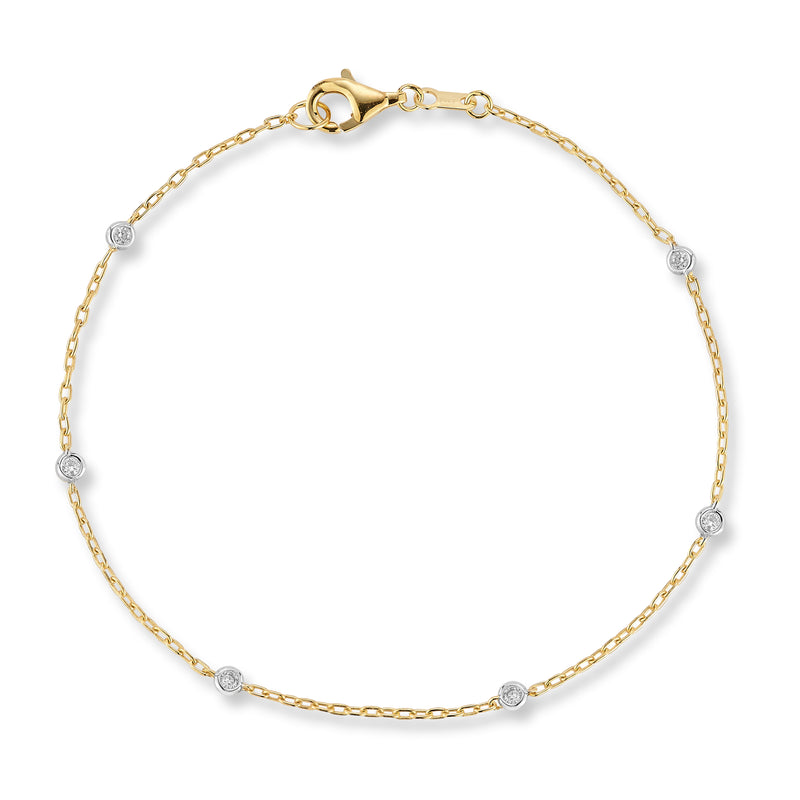 14K Gold 0.09 ct. tw. Diamond-by-the-Yard Bracelet