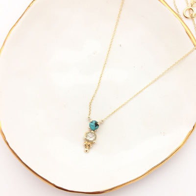 10K turquoise and gold Big Sur Necklace