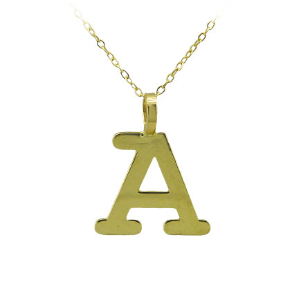 18K gold 16'' letter necklace