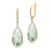 14K Gold 0.14 ct. tw. Diamond & Green Amethyst Tear Drop Earrings