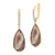 14K Gold 0.14 ct. tw. Diamond & Smokey Topaz Tear Drop Earrings