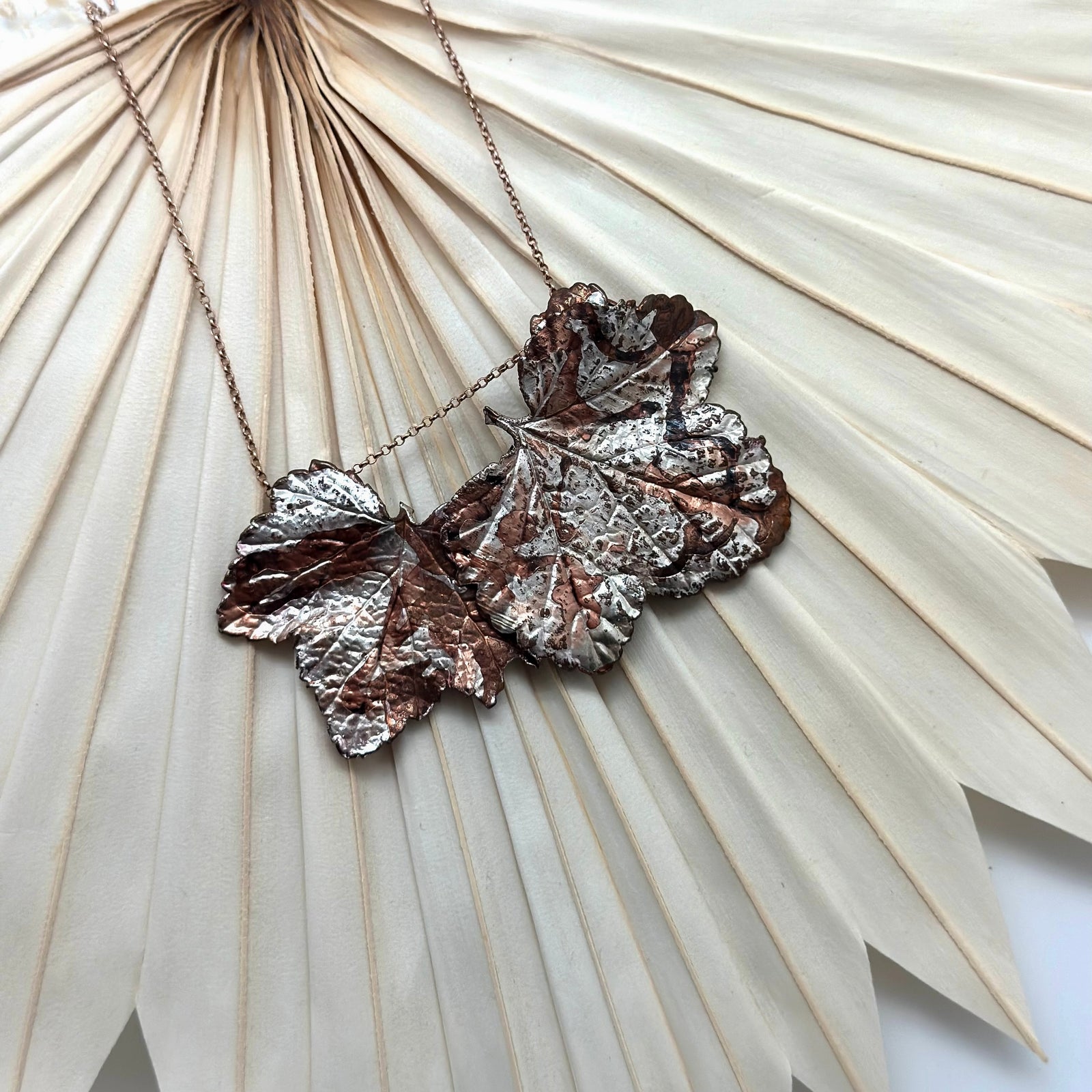 Electroformed Silver / copper wine vine  leaf