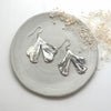 Metallized silver gingko leaf earrings