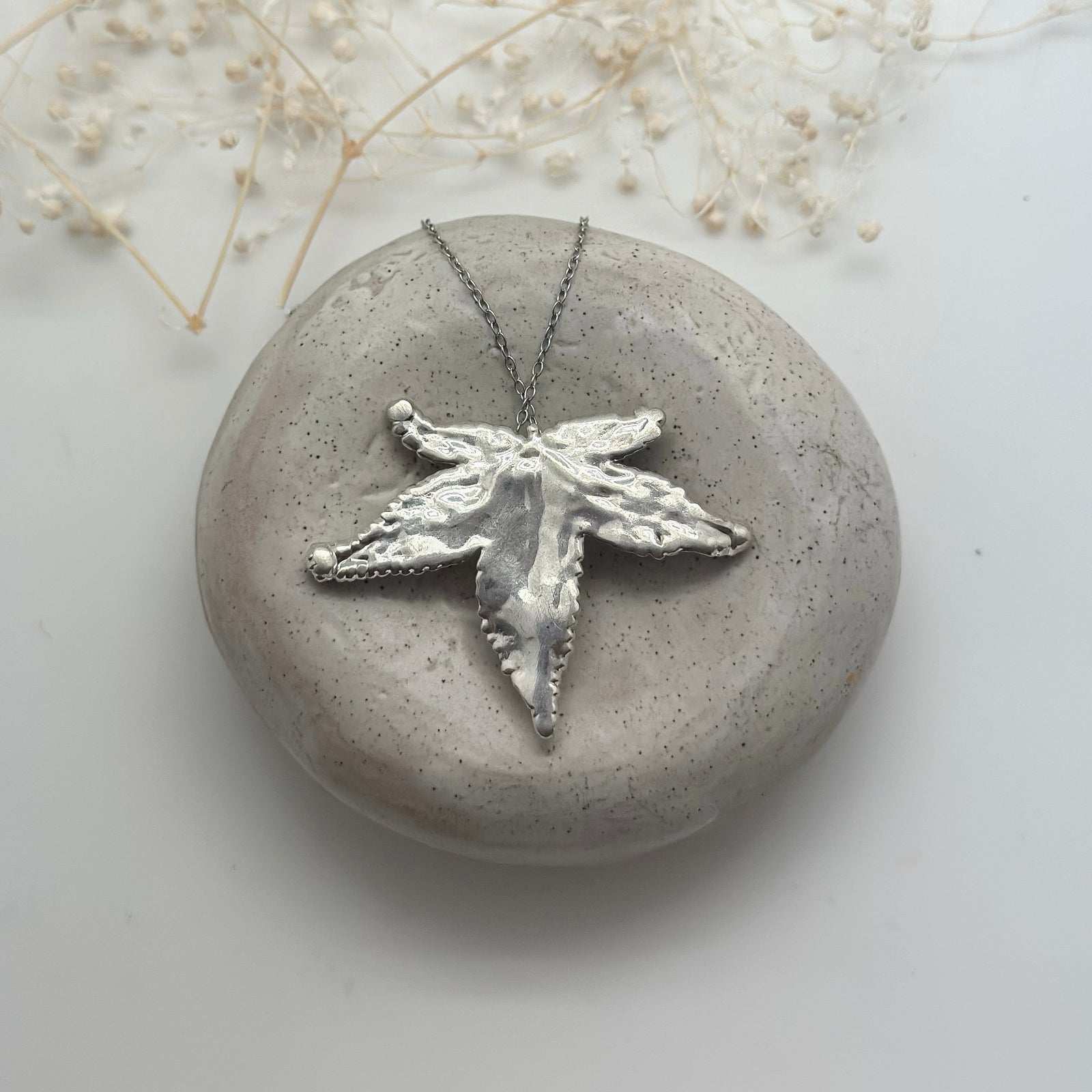 Silver dipped Vine leaf necklace