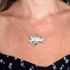 Silver dipped sideways Oak necklace