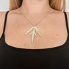 Silver dipped fern tip necklace