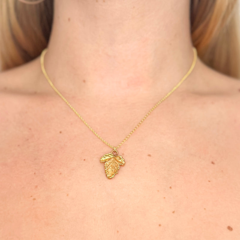 Gold dipped mini leaves necklace