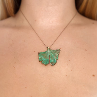 Copper Patina Gingko Leaf