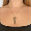 Copper Patina Fern tip necklace