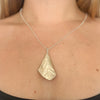 Curled silver Leaf Necklace