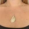 Curled silver Leaf Necklace