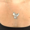Silver real leaf metallized vine necklace