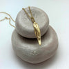 Small Gold Sage leaf necklace