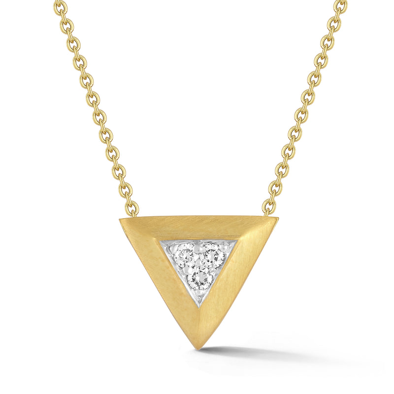 14K Gold 0.15 ct. tw. Triangle Pendant