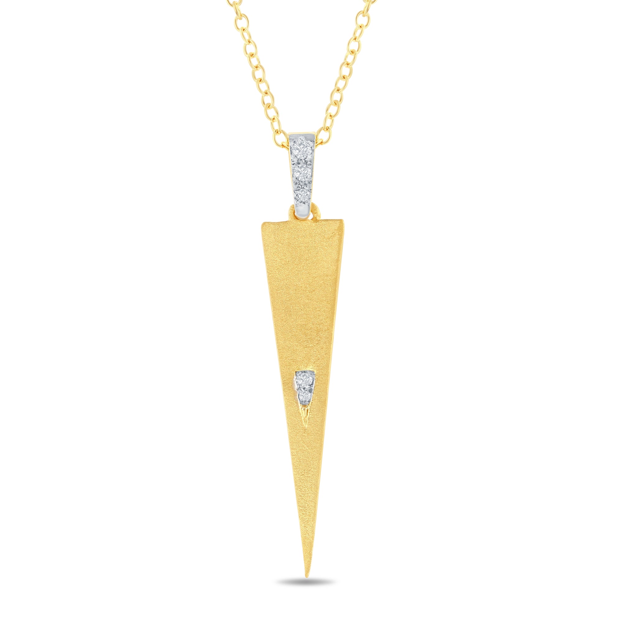 14K Gold 0.04 ct. tw. Triangle Pendant