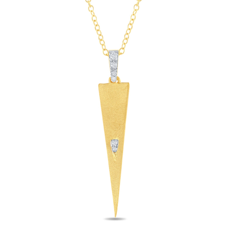 14K Gold 0.04 ct. tw. Triangle Pendant