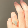 Victorian Navette Diamond 9ct and platinum ring