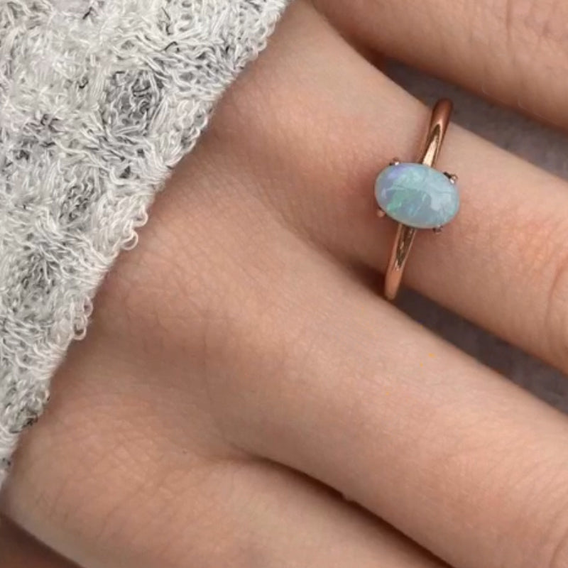Australian Opal Solitaire ring