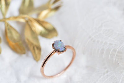 Australian Opal Solitaire ring
