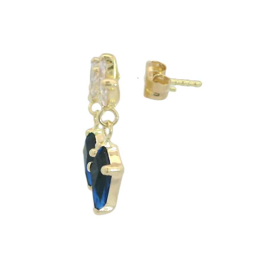 18K Kite white topaz flower dangling earrings