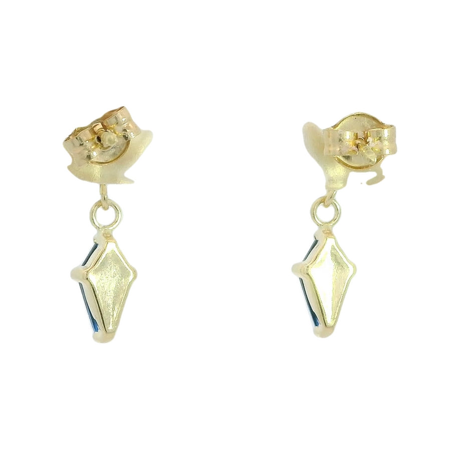 18K Kite white topaz flower dangling earrings