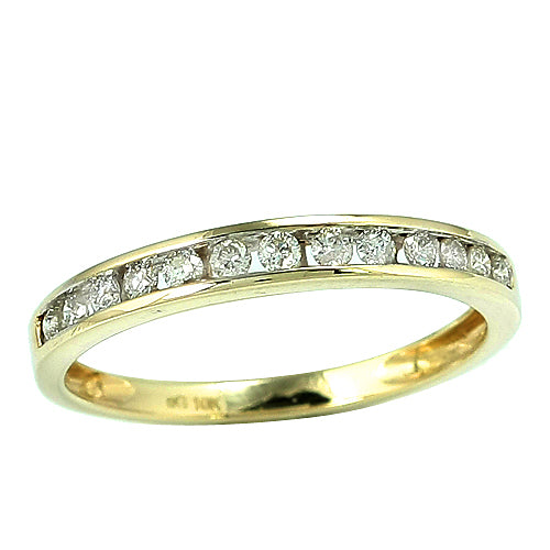 10KY 0.25CTW 13-STONE DIAMOND BAND