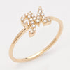 14KY 0.15CTW DIAMOND SMALL INITIAL RING