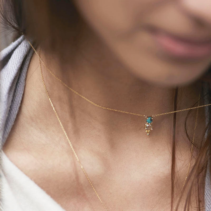 10K turquoise and gold Big Sur Necklace