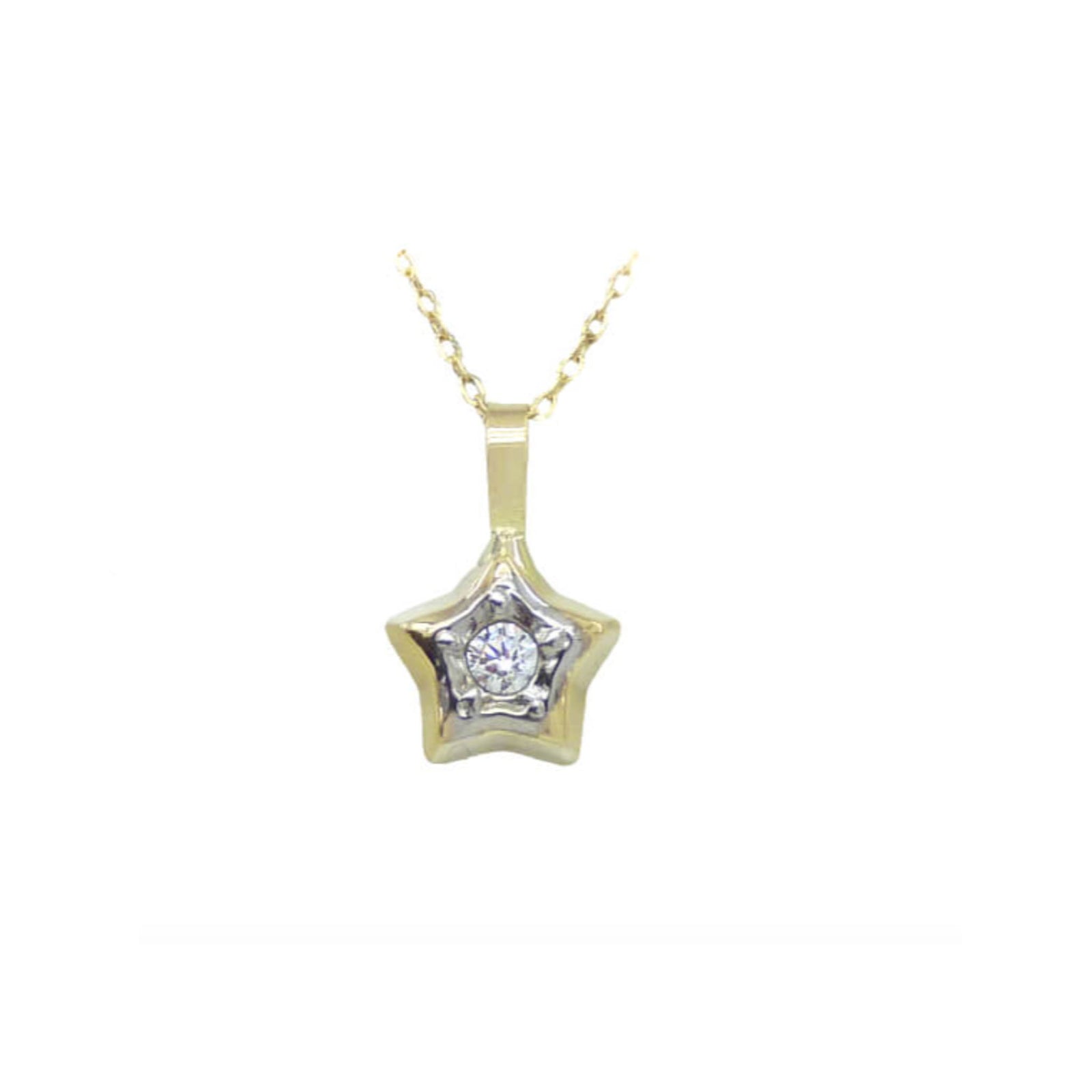 18K Flof star white topaz necklace