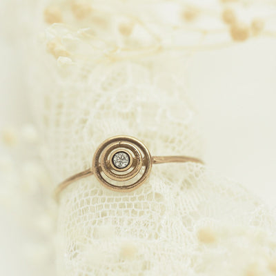 10K Gold Minimal Spiral ring -Griffith Ring