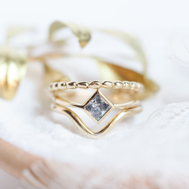 Princess cut Diamond Alternative Solitaire ring