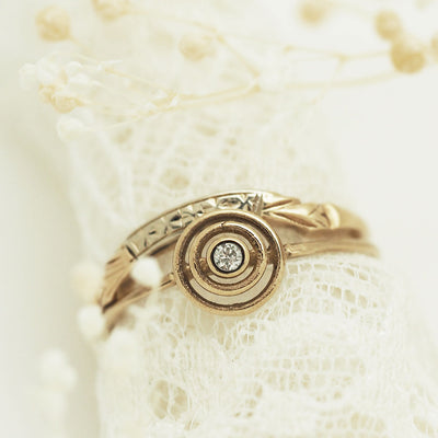 10K Gold Minimal Spiral ring -Griffith Ring
