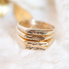 Thin 10K gold Wheat stackable signet