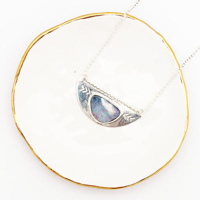 Queensland Boulder Opal Silver Necklace