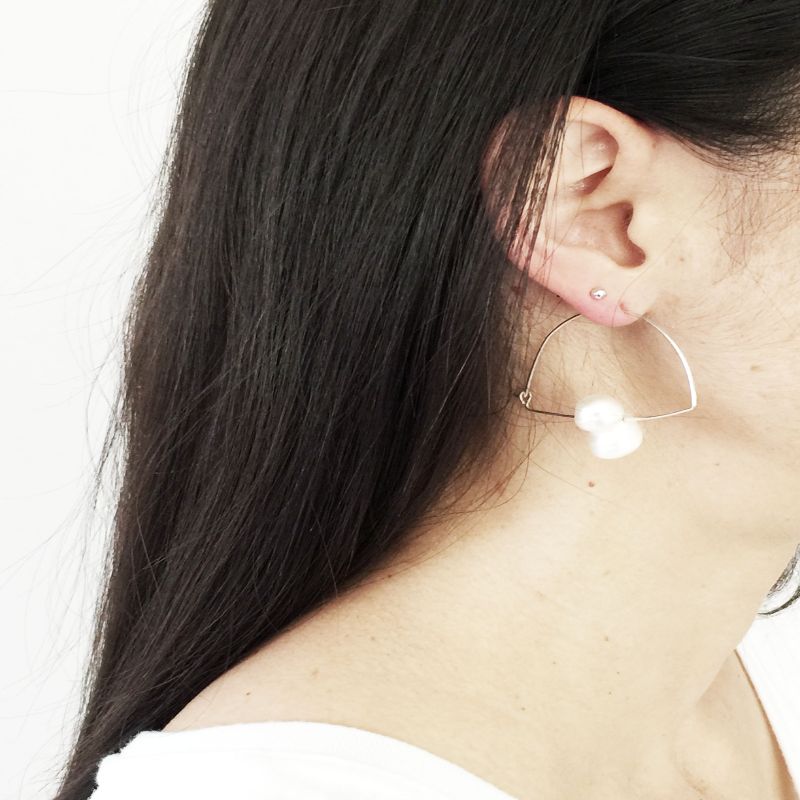 Bird Cage Pearl Earrings