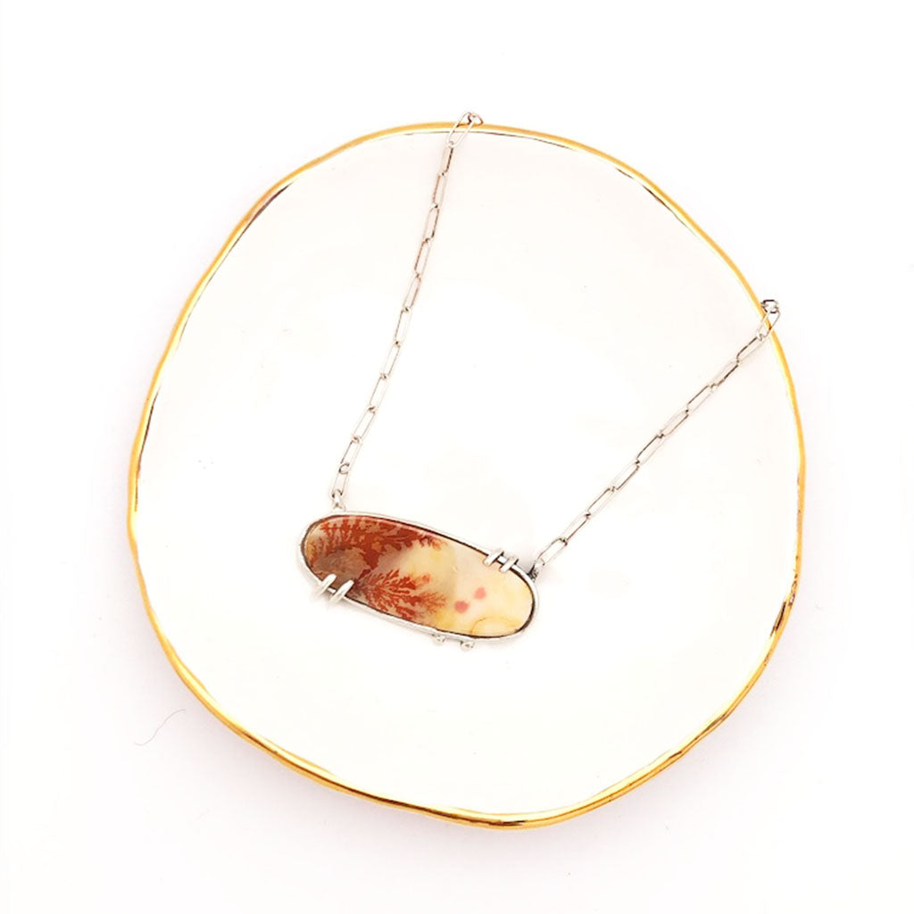 Dendritic Agate Paper Chain Necklace