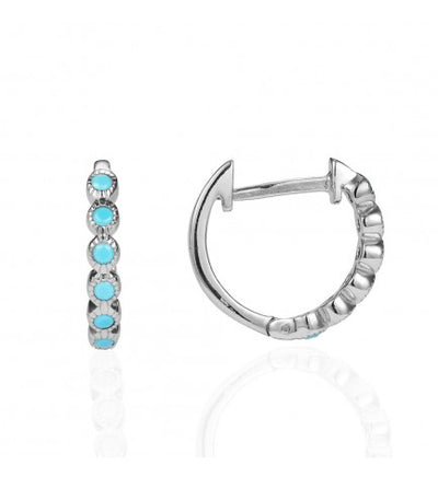 Turquoise Hoop Earrings 12 mm