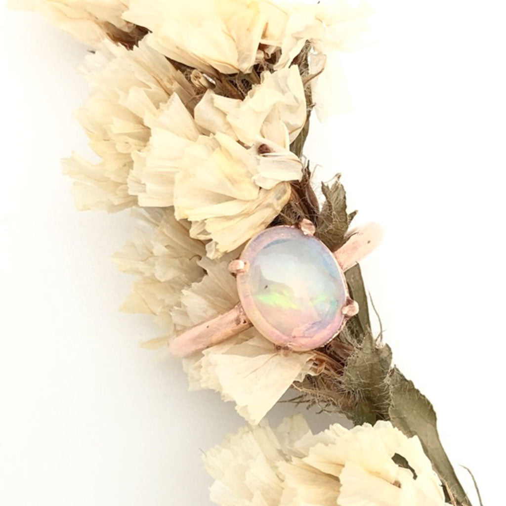 Ethiopian Opal Rose Gold Cocktail Ring