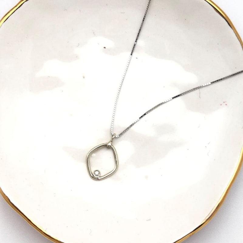 In the Womb Dainty Gold Diamond Necklace