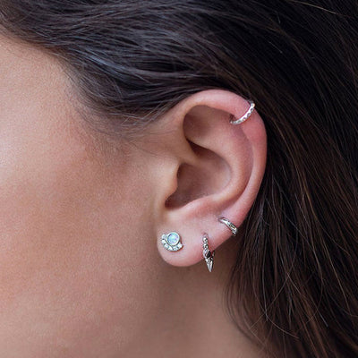 Opal Sun Stud Earrings