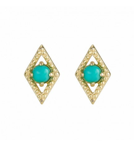 Turquoise Rombo Stud Earrings